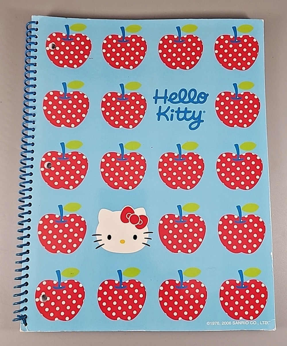 Hello Kitty Apples Spiral Notebook 2006 - 70 sheets - New